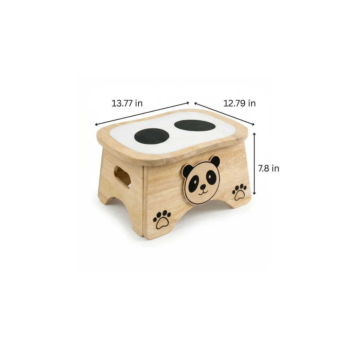 Ray the Panda dimensions: 13.77 inches wide, 12.79 inches deep, 7.8 inches high.
